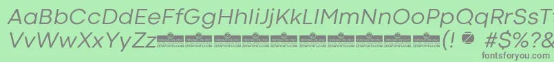 Шрифт CodecColdNewsItalicTrial – серые шрифты на зелёном фоне