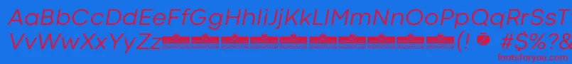 CodecColdNewsItalicTrial Font – Red Fonts on Blue Background