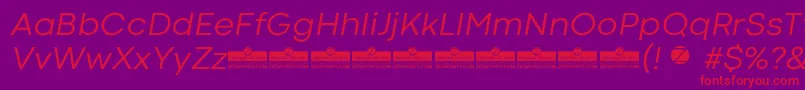 CodecColdNewsItalicTrial Font – Red Fonts on Purple Background