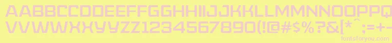 フォントAmericanCaptainPatrius02Fre – ピンクのフォント、黄色の背景