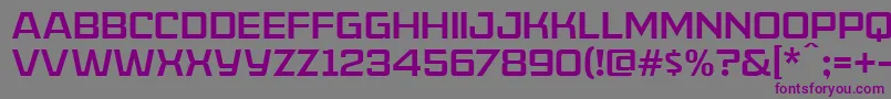 フォントAmericanCaptainPatrius02Fre – 紫色のフォント、灰色の背景