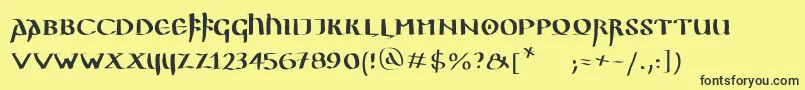 Ggothiquemk Font – Black Fonts on Yellow Background