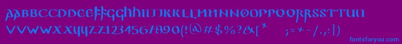 Ggothiquemk Font – Blue Fonts on Purple Background