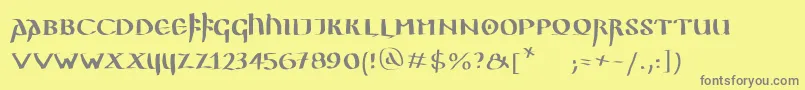 Ggothiquemk Font – Gray Fonts on Yellow Background