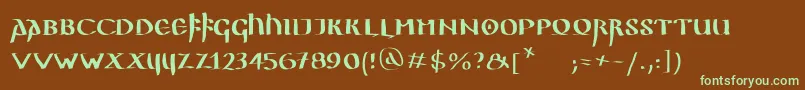 Ggothiquemk Font – Green Fonts on Brown Background