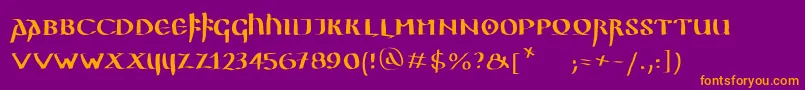 Ggothiquemk Font – Orange Fonts on Purple Background