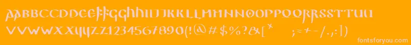 Ggothiquemk-Schriftart – Rosa Schriften auf orangefarbenem Hintergrund