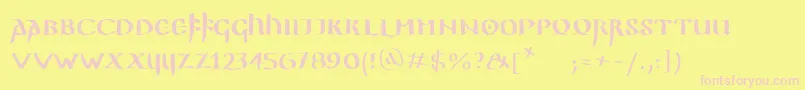 Ggothiquemk Font – Pink Fonts on Yellow Background