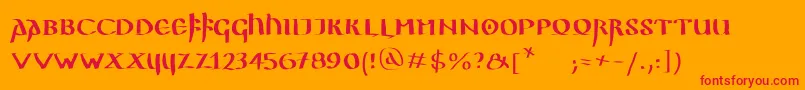 Ggothiquemk Font – Red Fonts on Orange Background