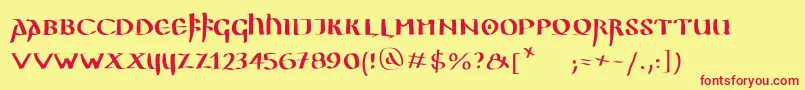 Ggothiquemk Font – Red Fonts on Yellow Background