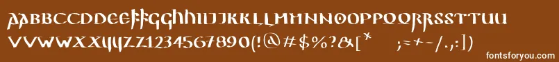 Weitere Informationen zur Ggothiquemk-Schriftart Ggothiquemk-Schriftart – Weiße Schriften auf braunem Hintergrund
