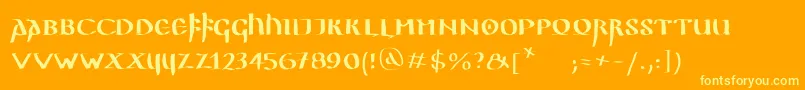 Ggothiquemk Font – Yellow Fonts on Orange Background