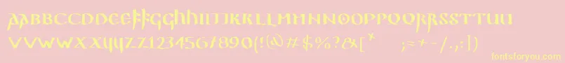Ggothiquemk-Schriftart – Gelbe Schriften auf rosa Hintergrund