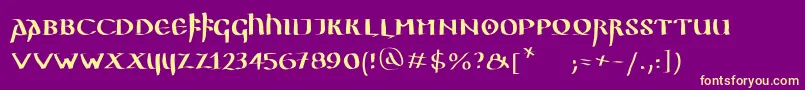 Ggothiquemk Font – Yellow Fonts on Purple Background