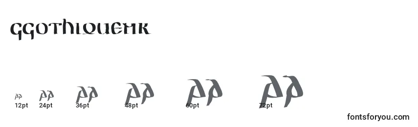 Размеры шрифта Ggothiquemk