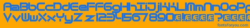 QuantumFlatBrk Font – Blue Fonts on Orange Background