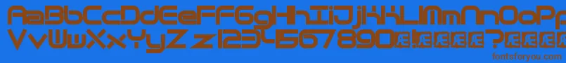 QuantumFlatBrk Font – Brown Fonts on Blue Background