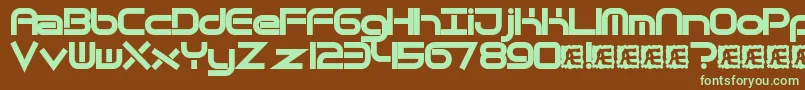 Шрифт QuantumFlatBrk – зелёные шрифты на коричневом фоне