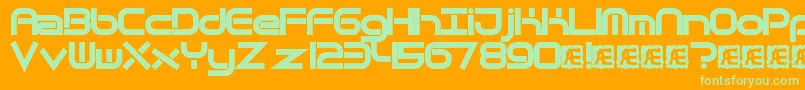 QuantumFlatBrk Font – Green Fonts on Orange Background
