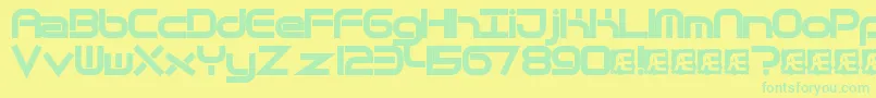 QuantumFlatBrk Font – Green Fonts on Yellow Background