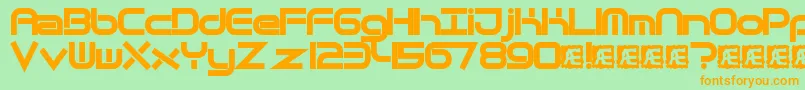 QuantumFlatBrk Font – Orange Fonts on Green Background
