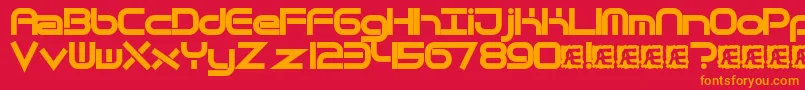 QuantumFlatBrk Font – Orange Fonts on Red Background