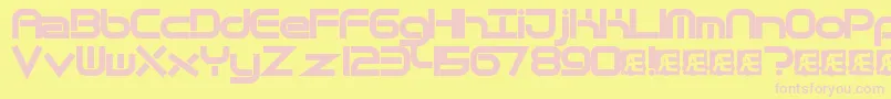 Шрифт QuantumFlatBrk – розовые шрифты на жёлтом фоне