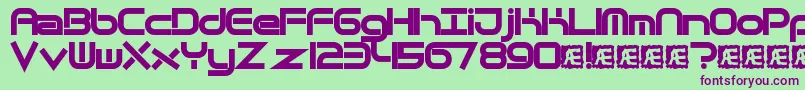 QuantumFlatBrk Font – Purple Fonts on Green Background
