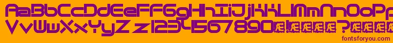 QuantumFlatBrk Font – Purple Fonts on Orange Background