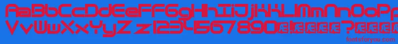 QuantumFlatBrk Font – Red Fonts on Blue Background