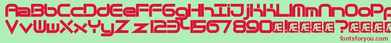 QuantumFlatBrk Font – Red Fonts on Green Background