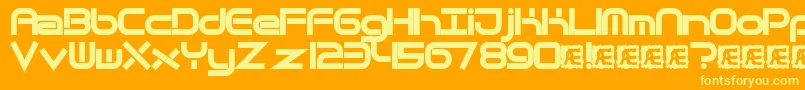 QuantumFlatBrk Font – Yellow Fonts on Orange Background
