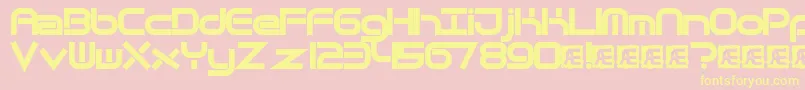 QuantumFlatBrk Font – Yellow Fonts on Pink Background