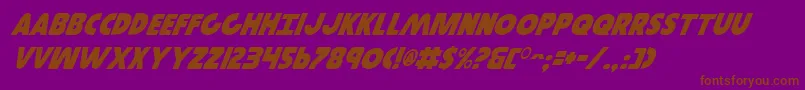 フォントGovernorItalic – 紫色の背景に茶色のフォント