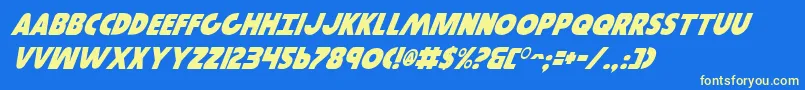 GovernorItalic Font – Yellow Fonts on Blue Background