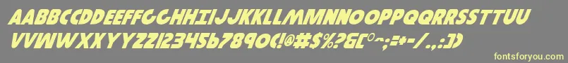 GovernorItalic-fontti – keltaiset fontit harmaalla taustalla