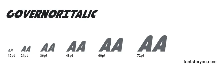 GovernorItalic Font Sizes