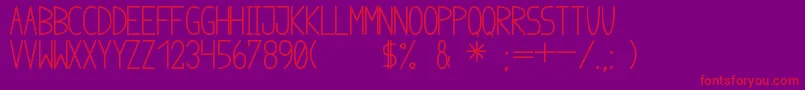AnomeIbulBold-fontti – punaiset fontit violetilla taustalla