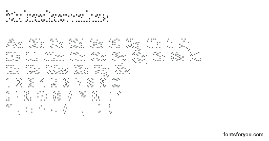 Schriftart Tubeofcornalias – Alphabet, Zahlen, spezielle Symbole