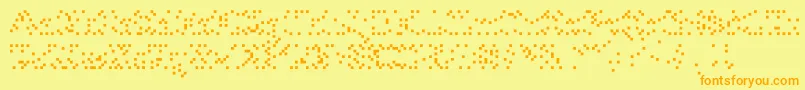 Czcionka Tubeofcornalias – pomarańczowe czcionki na żółtym tle