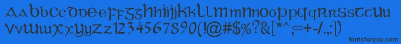 CelticGaelige Font – Black Fonts on Blue Background