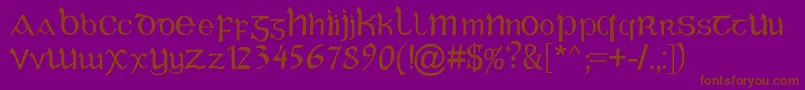 CelticGaelige Font – Brown Fonts on Purple Background