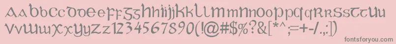 CelticGaelige Font – Gray Fonts on Pink Background