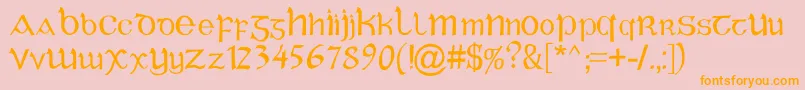 CelticGaelige Font – Orange Fonts on Pink Background