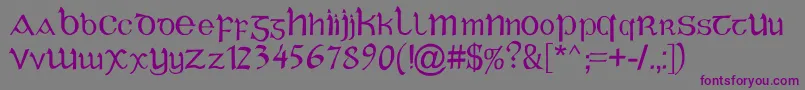 CelticGaelige Font – Purple Fonts on Gray Background