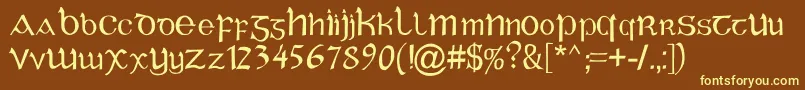 Шрифт CelticGaelige – жёлтые шрифты на коричневом фоне