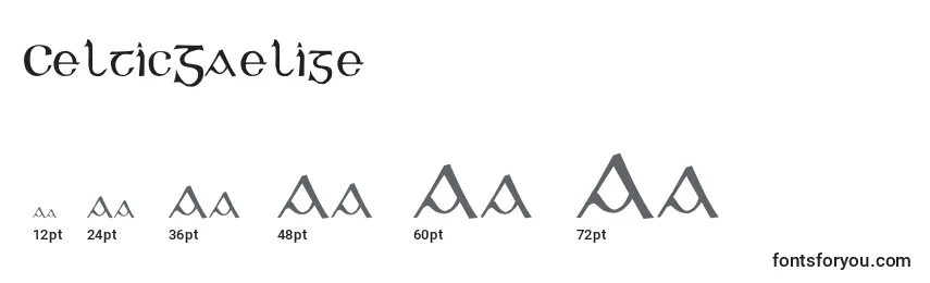 CelticGaelige Font Sizes
