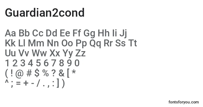 Шрифт Guardian2cond – алфавит, цифры, специальные символы