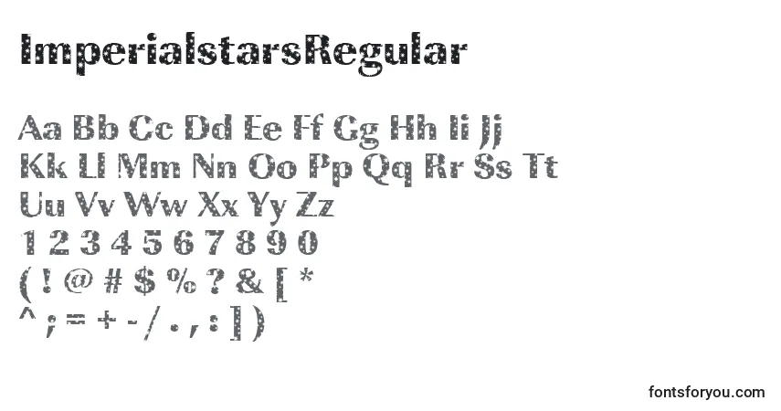 Schriftart ImperialstarsRegular – Alphabet, Zahlen, spezielle Symbole