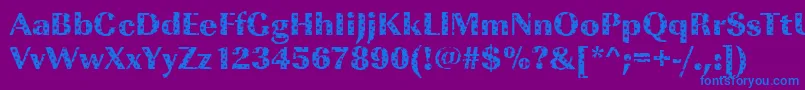 フォントImperialstarsRegular – 紫色の背景に青い文字